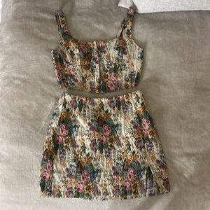 Wild Fable Jacquard Tapestry Set Corset Top XS and Skirt size Small 4